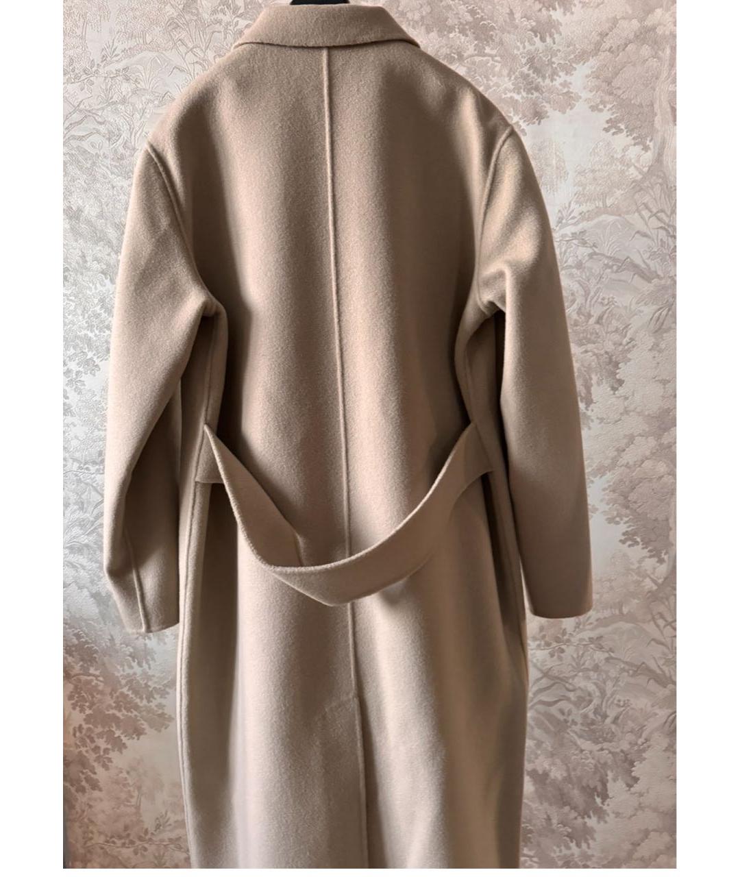WEEKEND MAX MARA Бежевое шерстяное пальто, фото 4