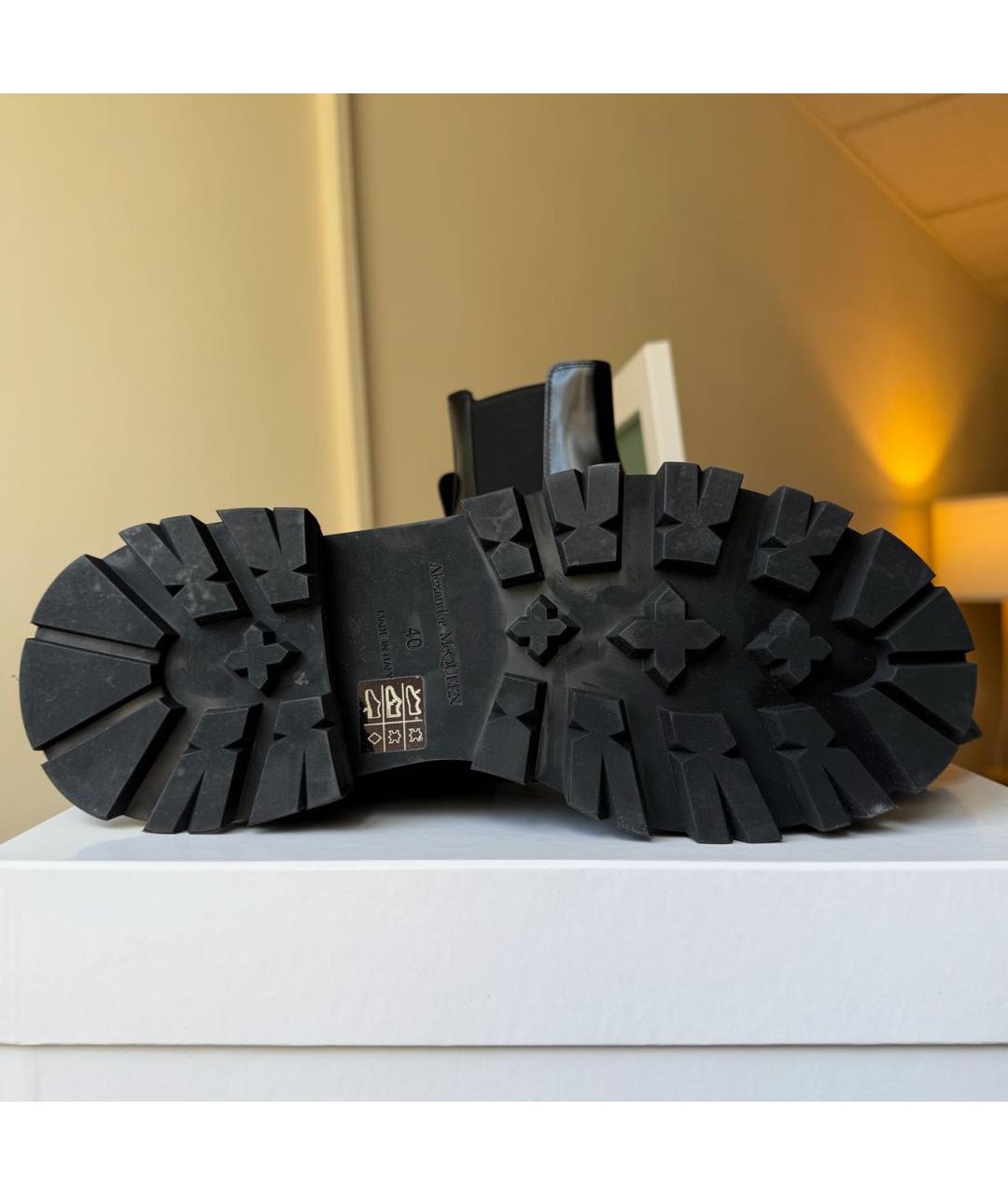 ALEXANDER MCQUEEN Черные кожаные ботинки, фото 7