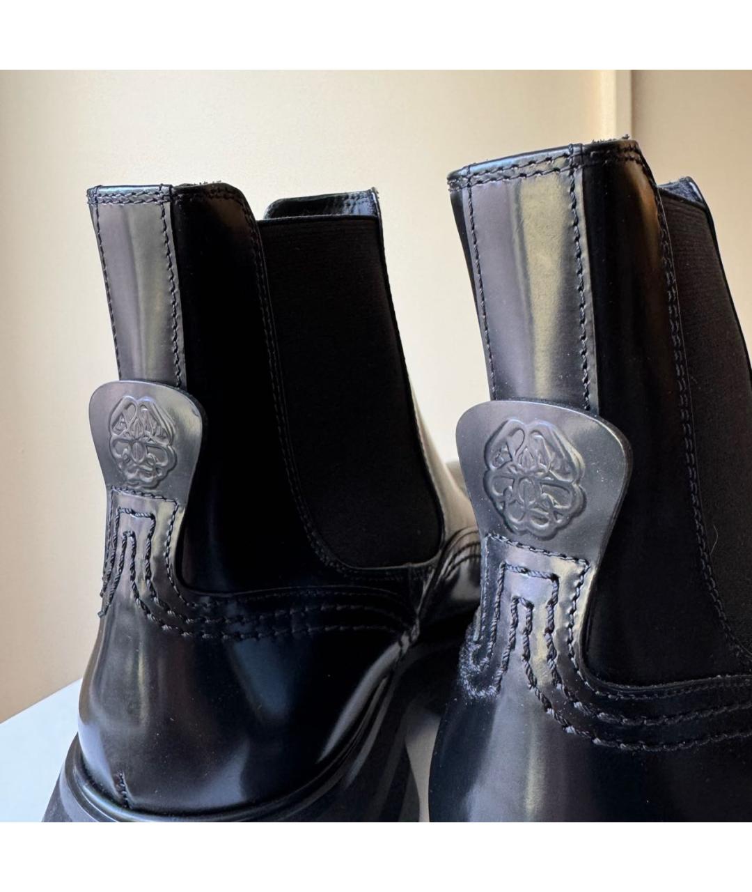 ALEXANDER MCQUEEN Черные кожаные ботинки, фото 6