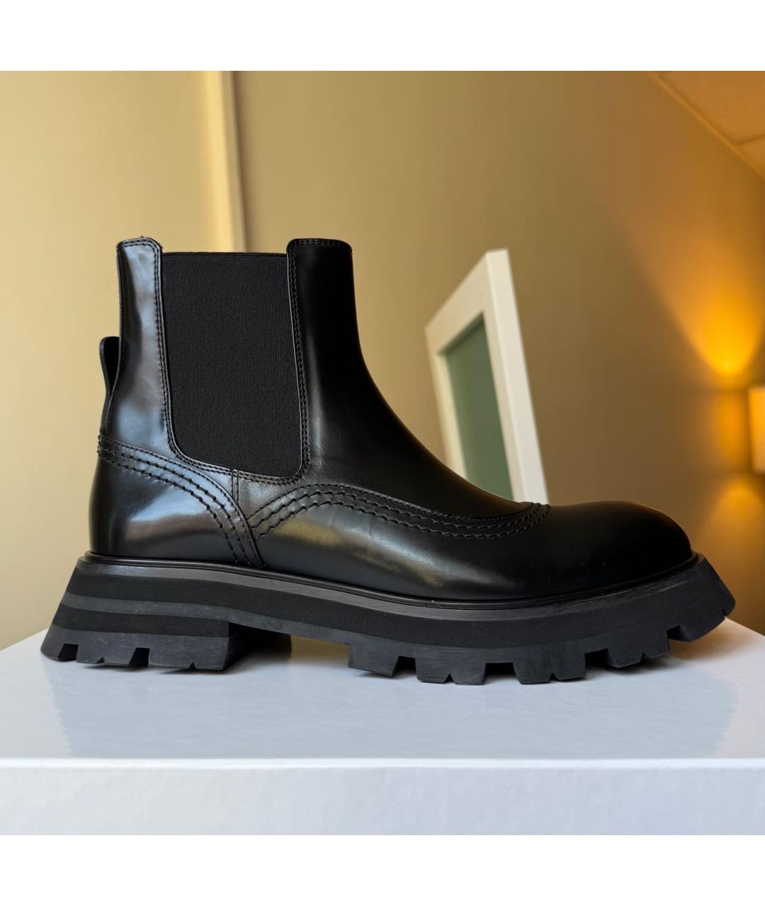 ALEXANDER MCQUEEN Черные кожаные ботинки, фото 9