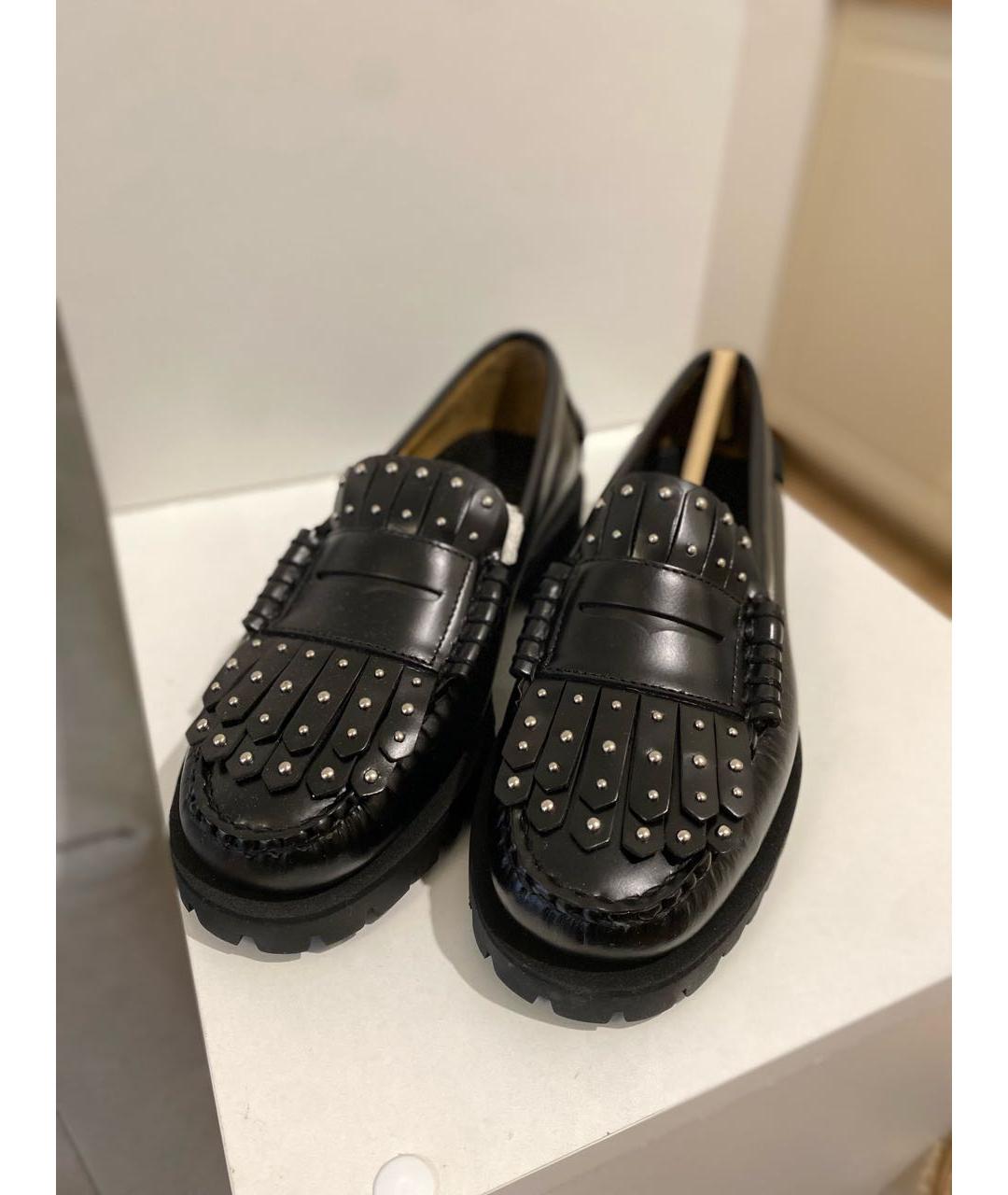 WEEKEND MAX MARA Черные кожаные лоферы, фото 3