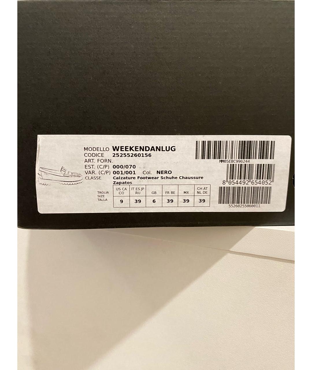 WEEKEND MAX MARA Черные кожаные лоферы, фото 7