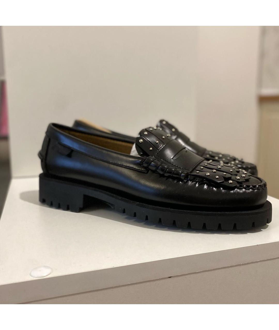 WEEKEND MAX MARA Черные кожаные лоферы, фото 8