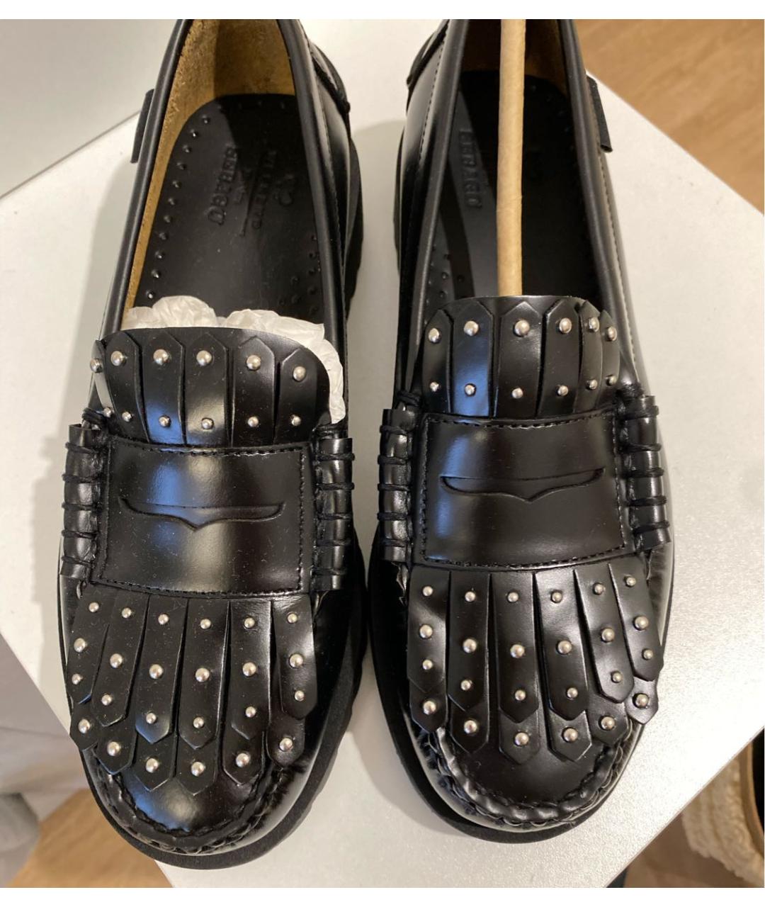 WEEKEND MAX MARA Черные кожаные лоферы, фото 2