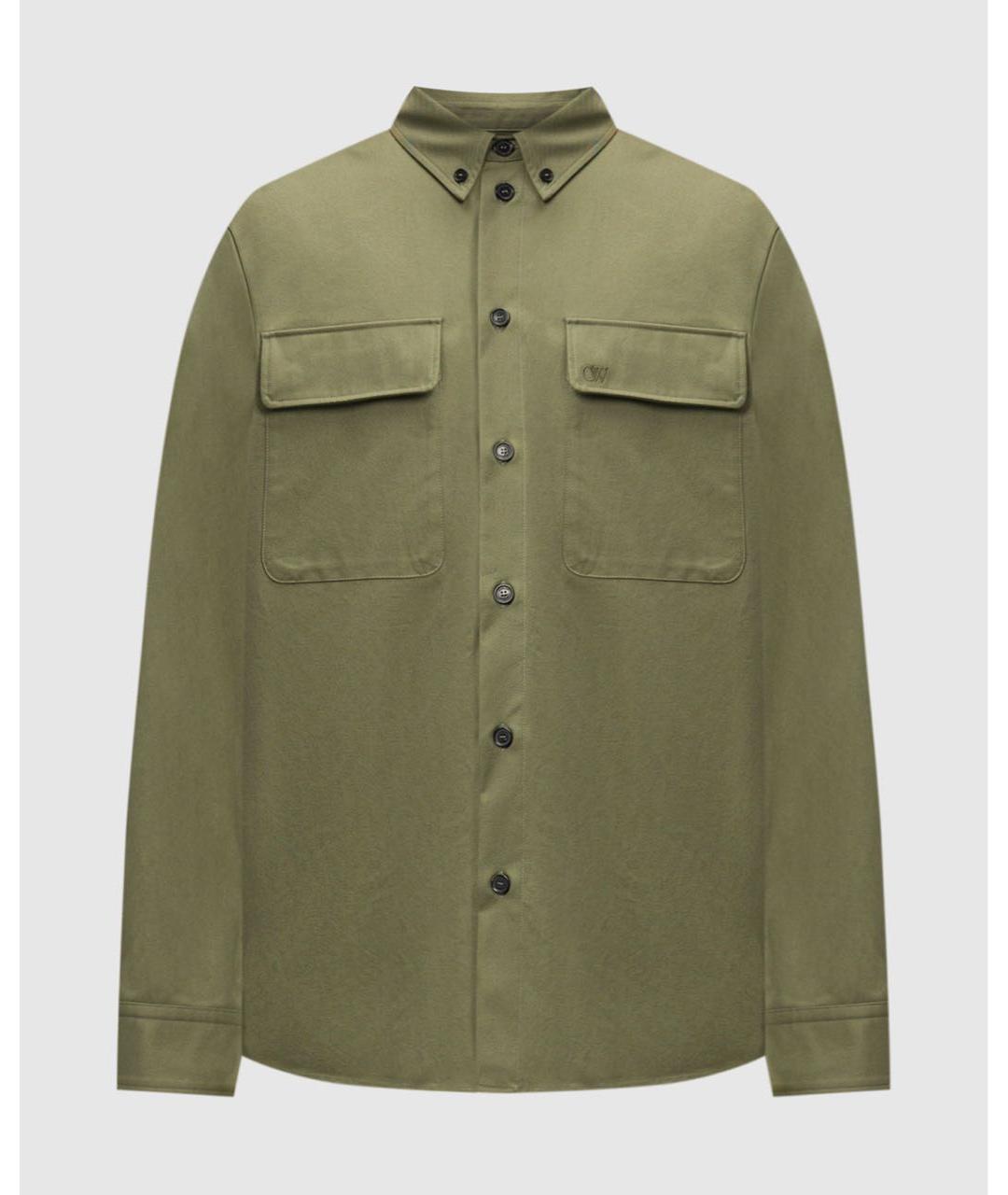 OFF-WHITE Хаки кэжуал рубашка, фото 9