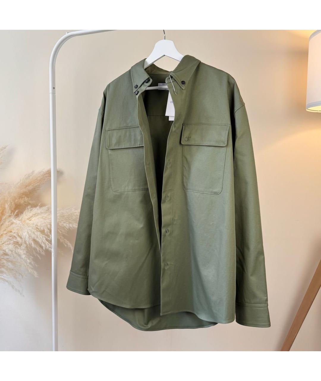 OFF-WHITE Хаки кэжуал рубашка, фото 3