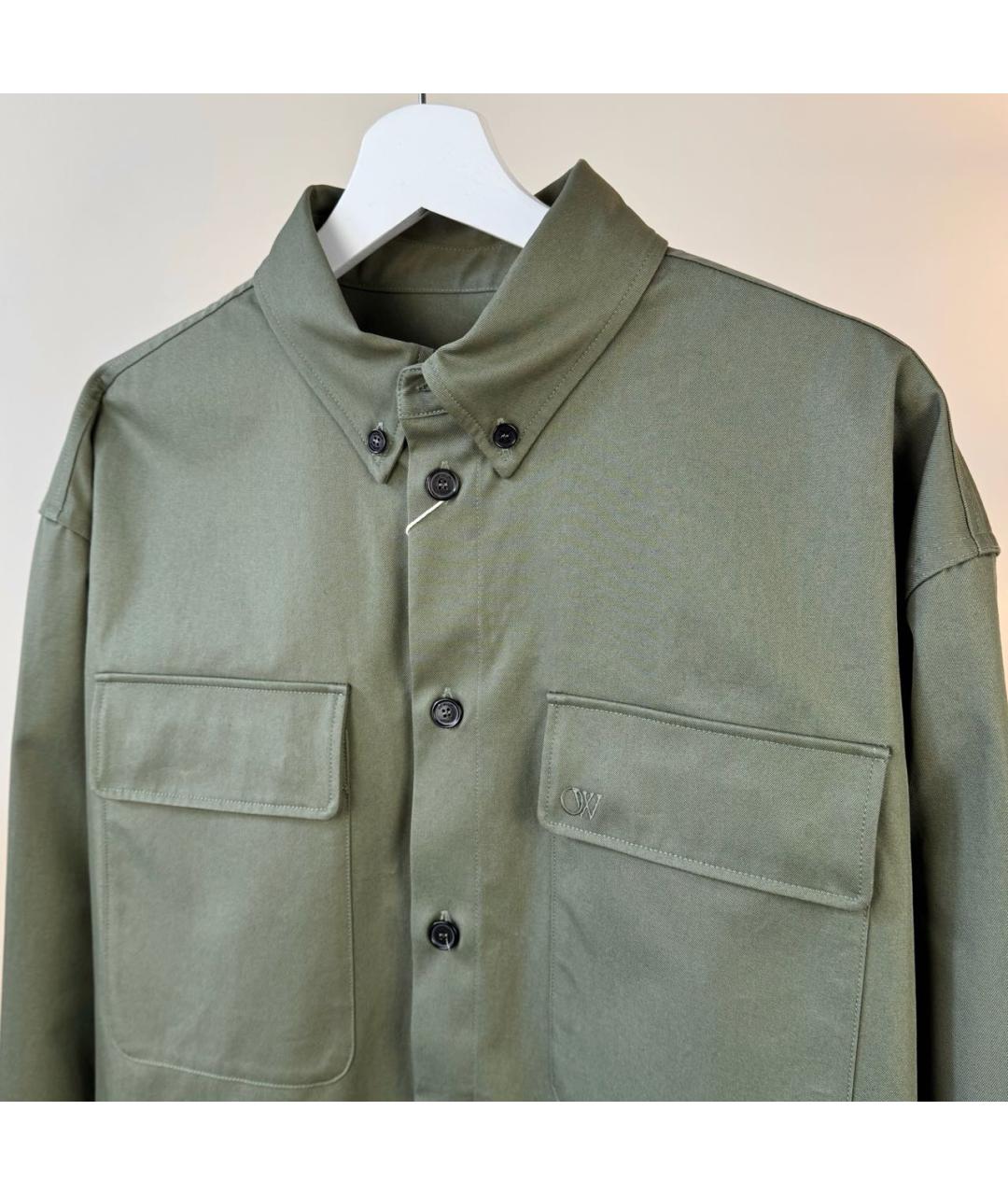 OFF-WHITE Хаки кэжуал рубашка, фото 5