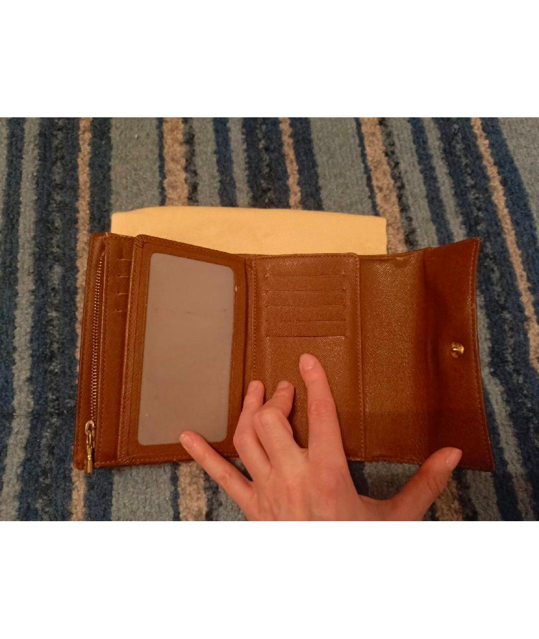 LOUIS VUITTON Коричневый кошелек, фото 8
