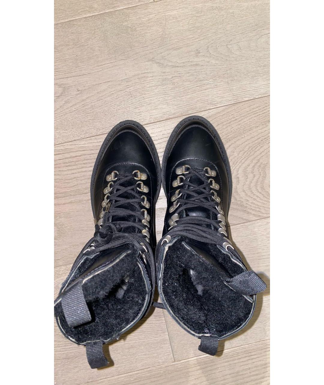 OFF-WHITE Черные кожаные ботинки, фото 3