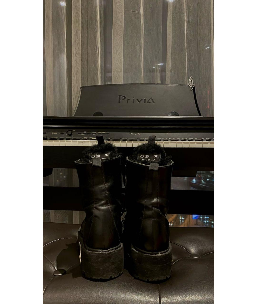 OFF-WHITE Черные кожаные ботинки, фото 4