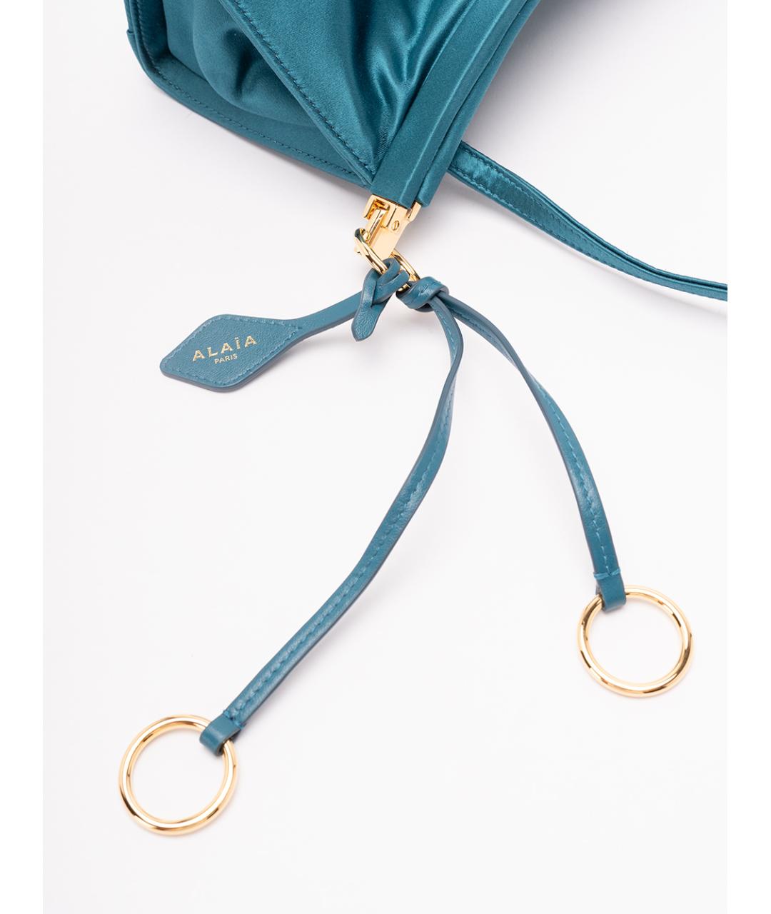 ALAIA Синяя шелковая сумка через плечо, фото 4