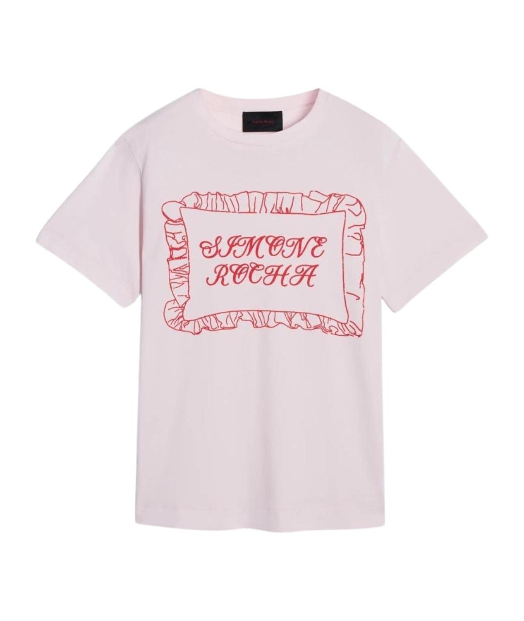 SIMONE ROCHA Розовая хлопковая футболка, фото 1