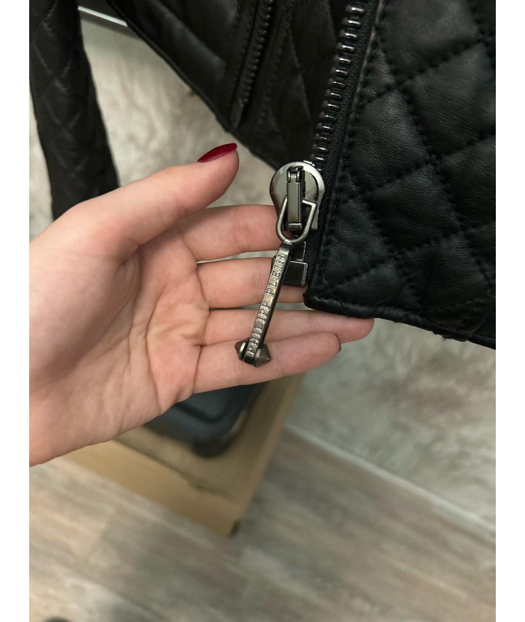 PHILIPP PLEIN Черная кожаная куртка, фото 5
