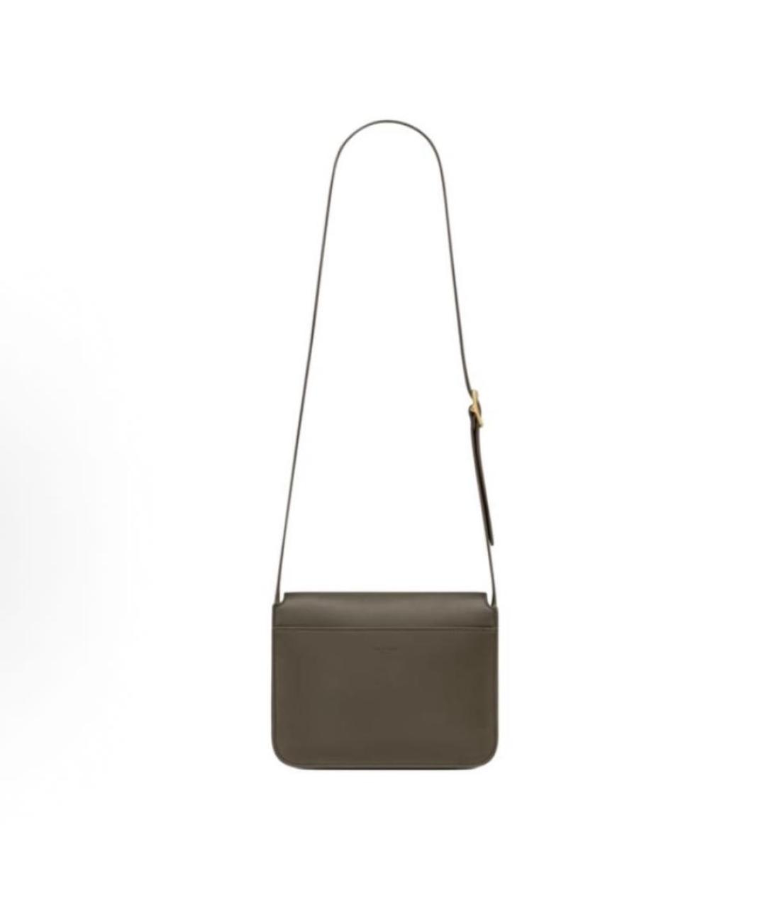 SAINT LAURENT Хаки кожаная сумка через плечо, фото 5