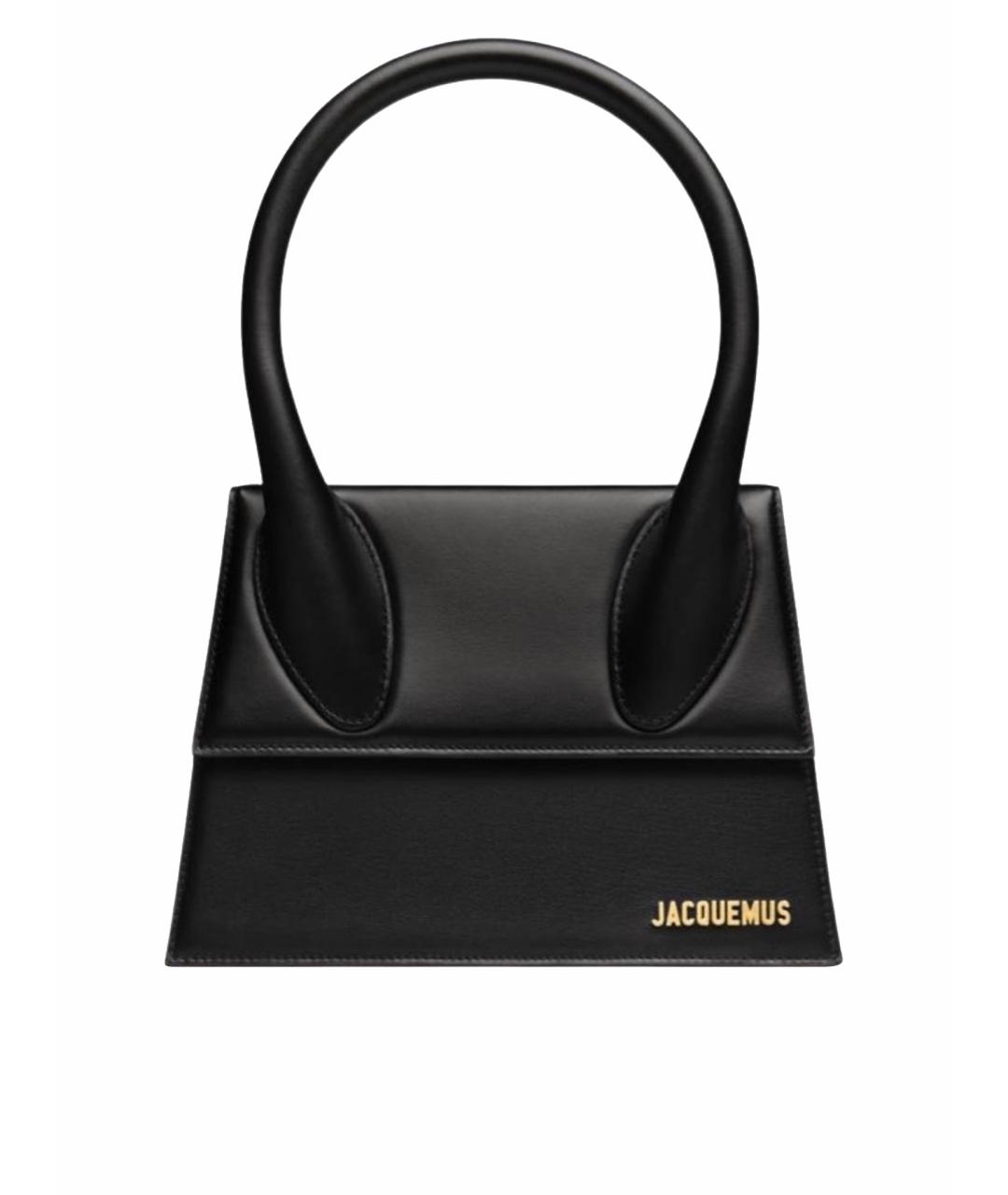 JACQUEMUS Черная кожаная сумка через плечо, фото 1