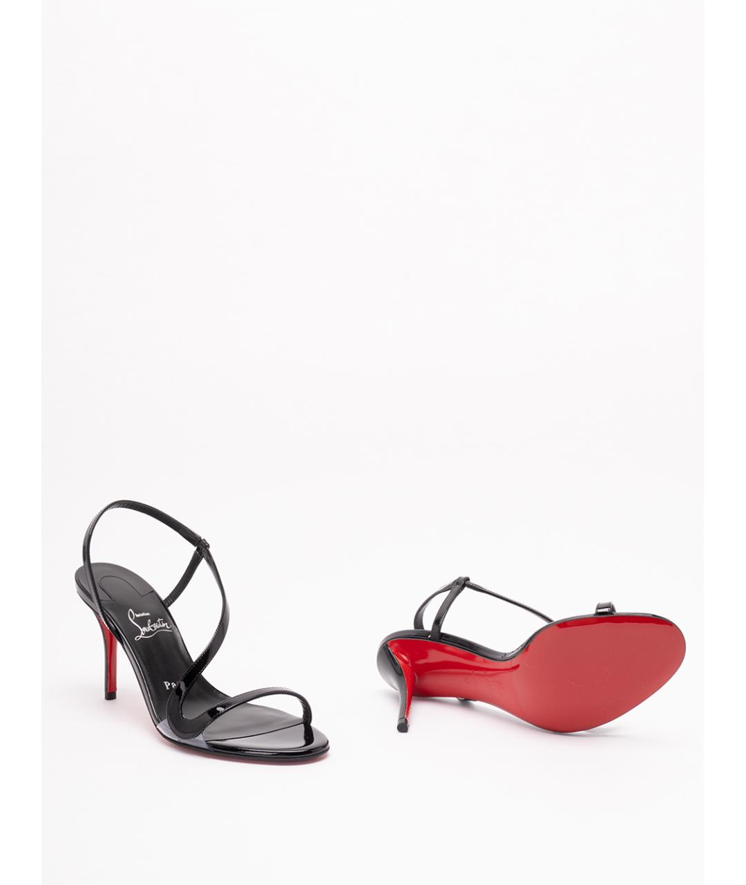 CHRISTIAN LOUBOUTIN Черные кожаные босоножки, фото 4