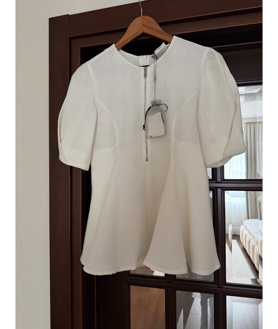 SPORTMAX Белая вискозная блузы, фото 7