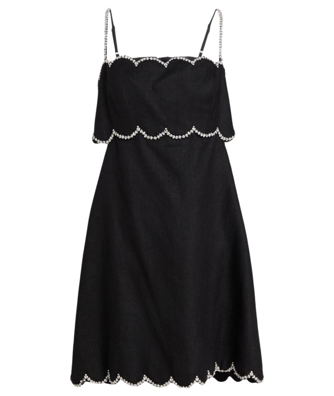 ZIMMERMANN Черное льняное коктейльное платье, фото 1