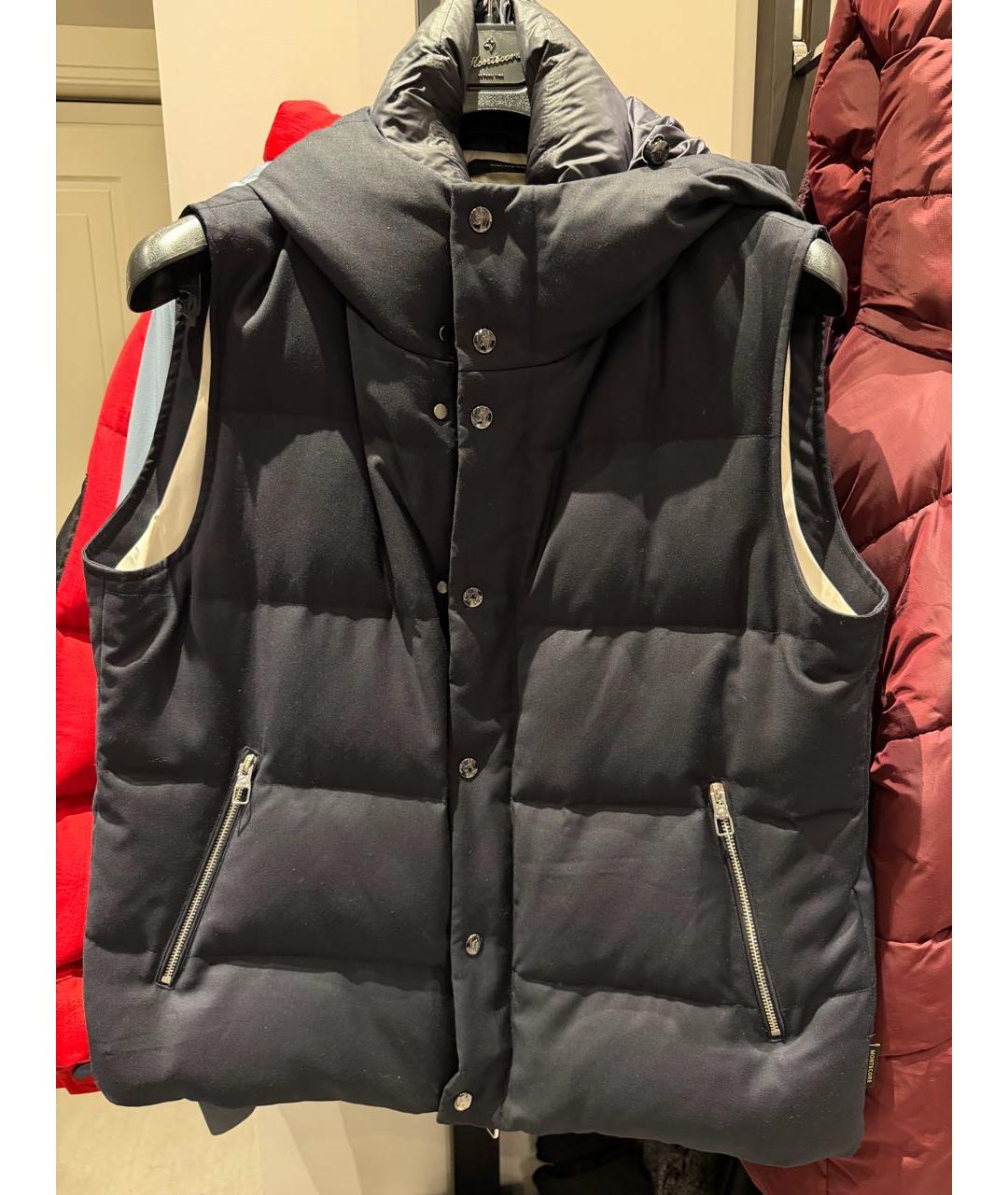 MONTECORE Темно-синий шерстяной жилет, фото 2