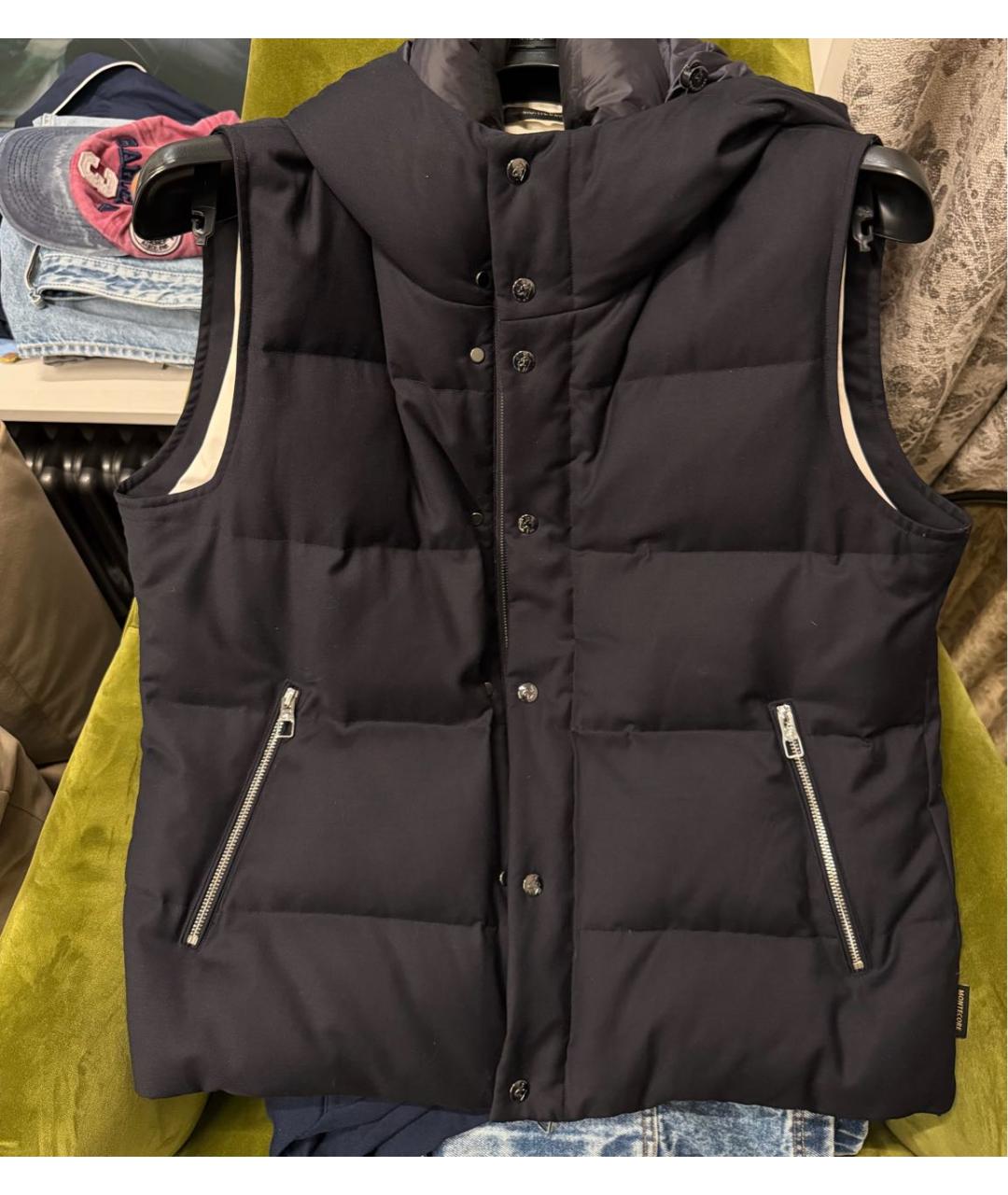 MONTECORE Темно-синий шерстяной жилет, фото 6