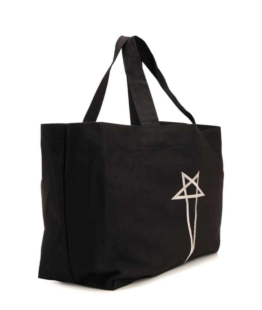 RICK OWENS Черная тканевая сумка тоут, фото 3