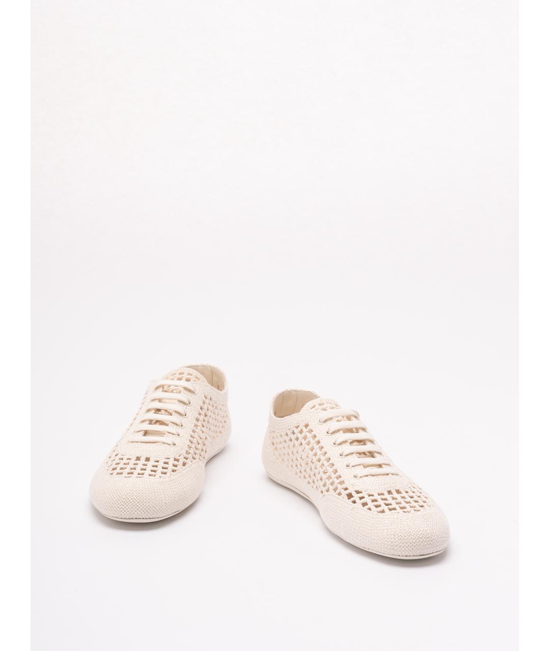 PRADA Бежевые текстильные кроссовки, фото 2