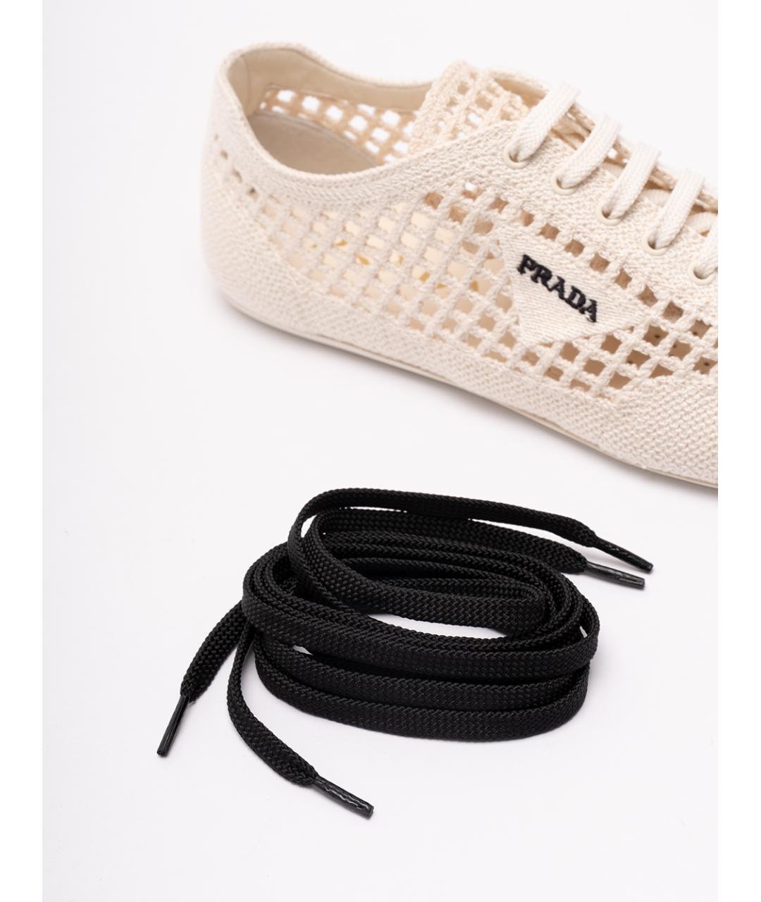 PRADA Бежевые текстильные кроссовки, фото 5