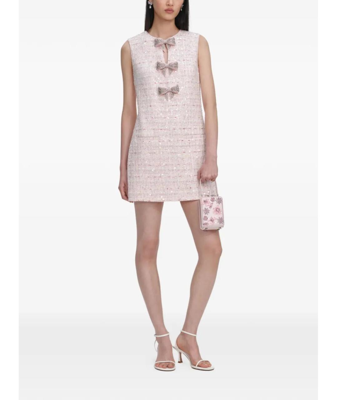 SELF-PORTRAIT Розовое хлопковое повседневное платье, фото 2