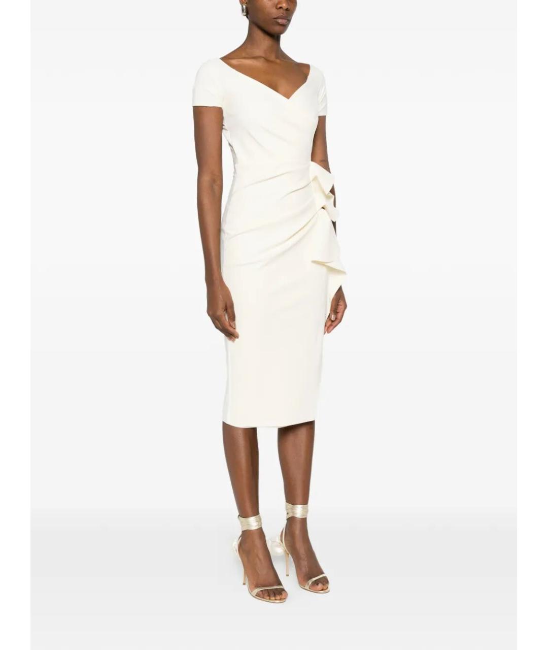 CHIARA BONI Бежевое полиамидовое коктейльное платье, фото 5