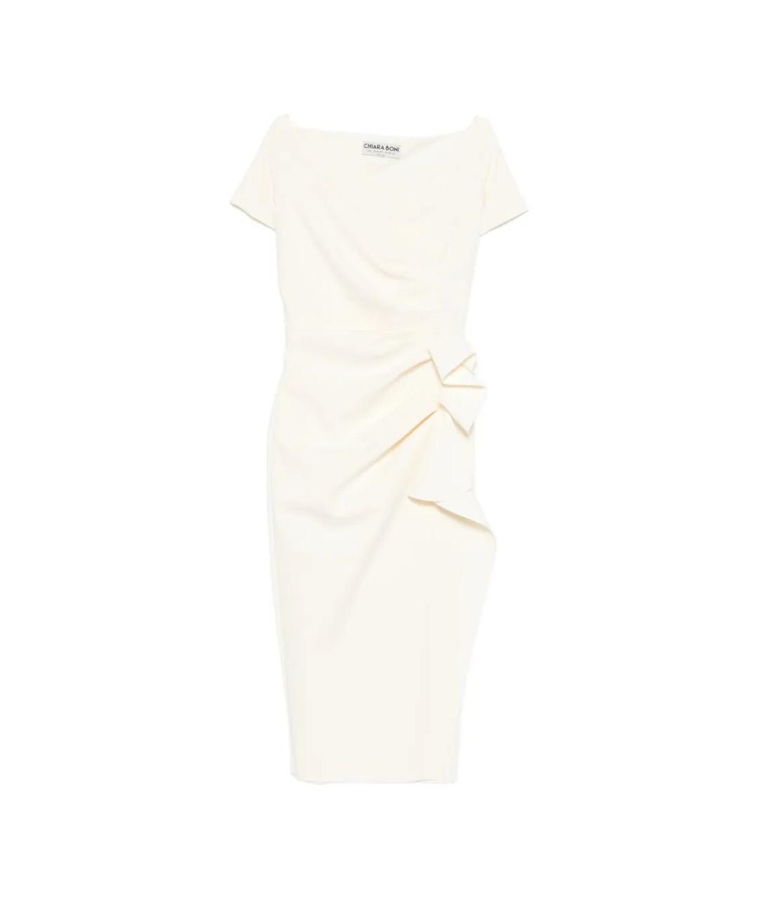 CHIARA BONI Бежевое полиамидовое коктейльное платье, фото 1
