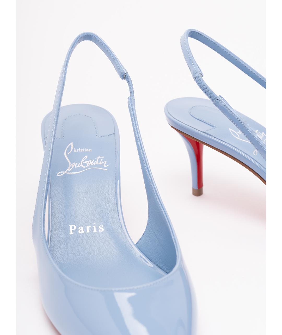 CHRISTIAN LOUBOUTIN Голубые кожаные туфли, фото 5