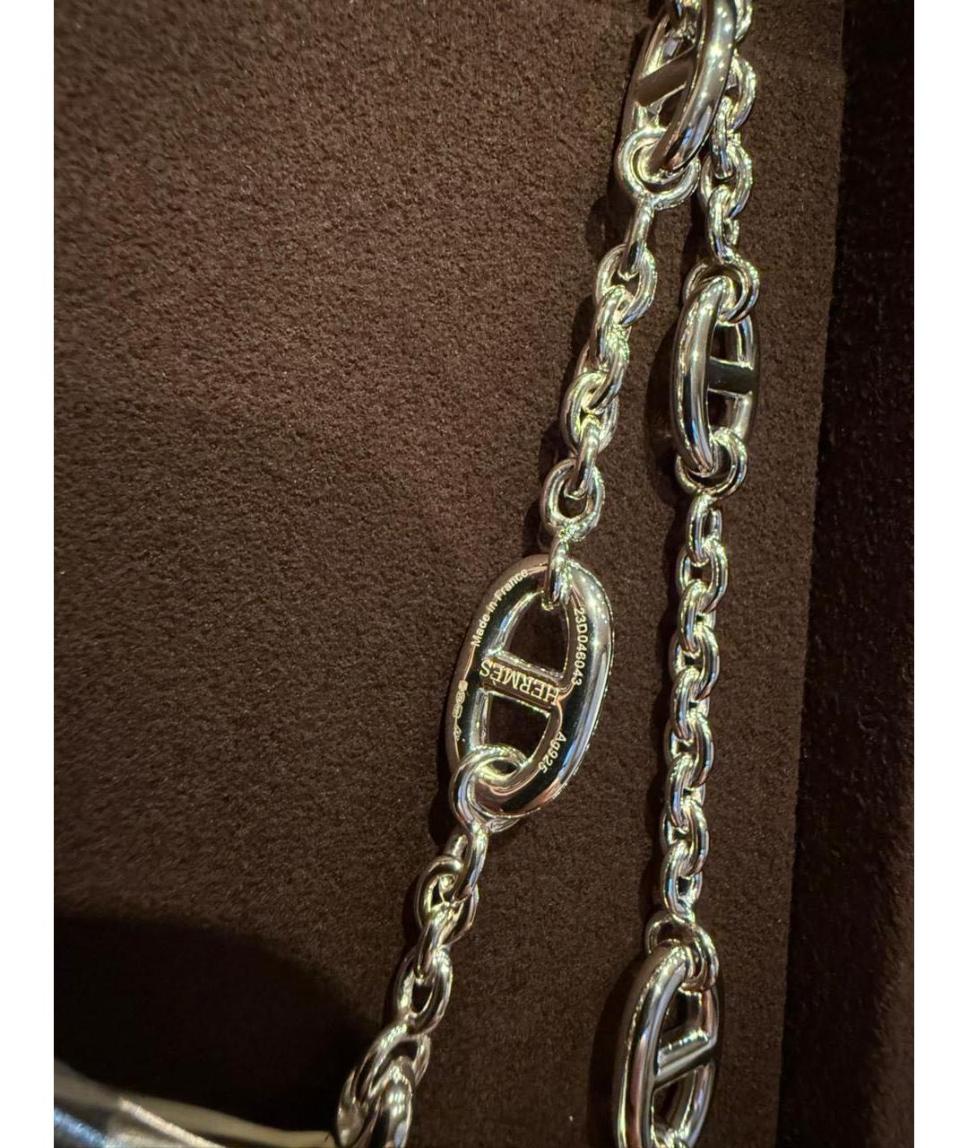 HERMES Белое серебряное колье, фото 3