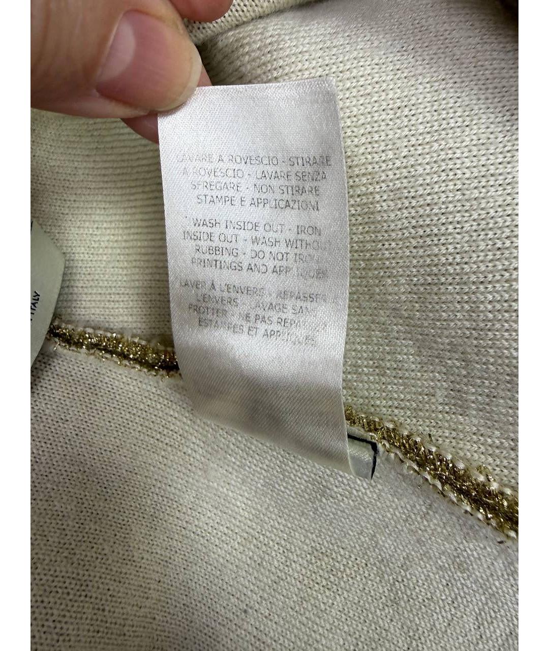 FENDI Золотые шерстяные брюки узкие, фото 6