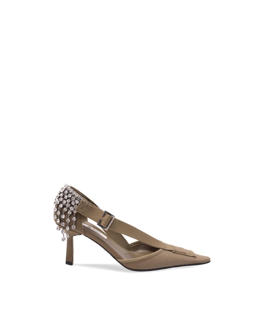 PRADA Хаки текстильные туфли, фото 6