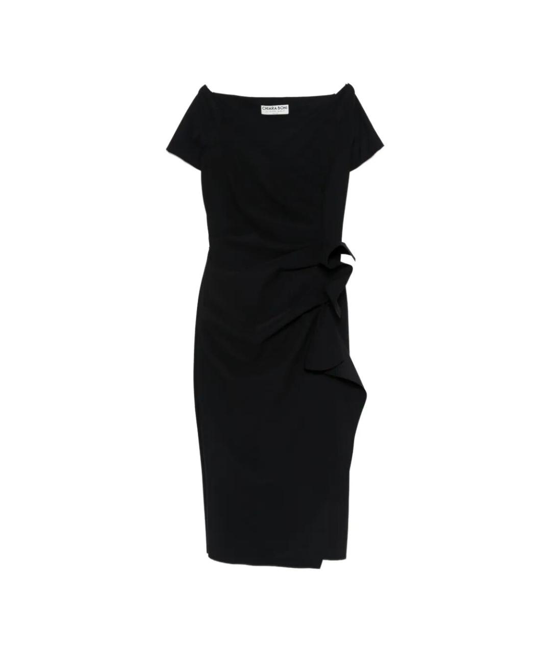 CHIARA BONI Черное полиамидовое коктейльное платье, фото 1