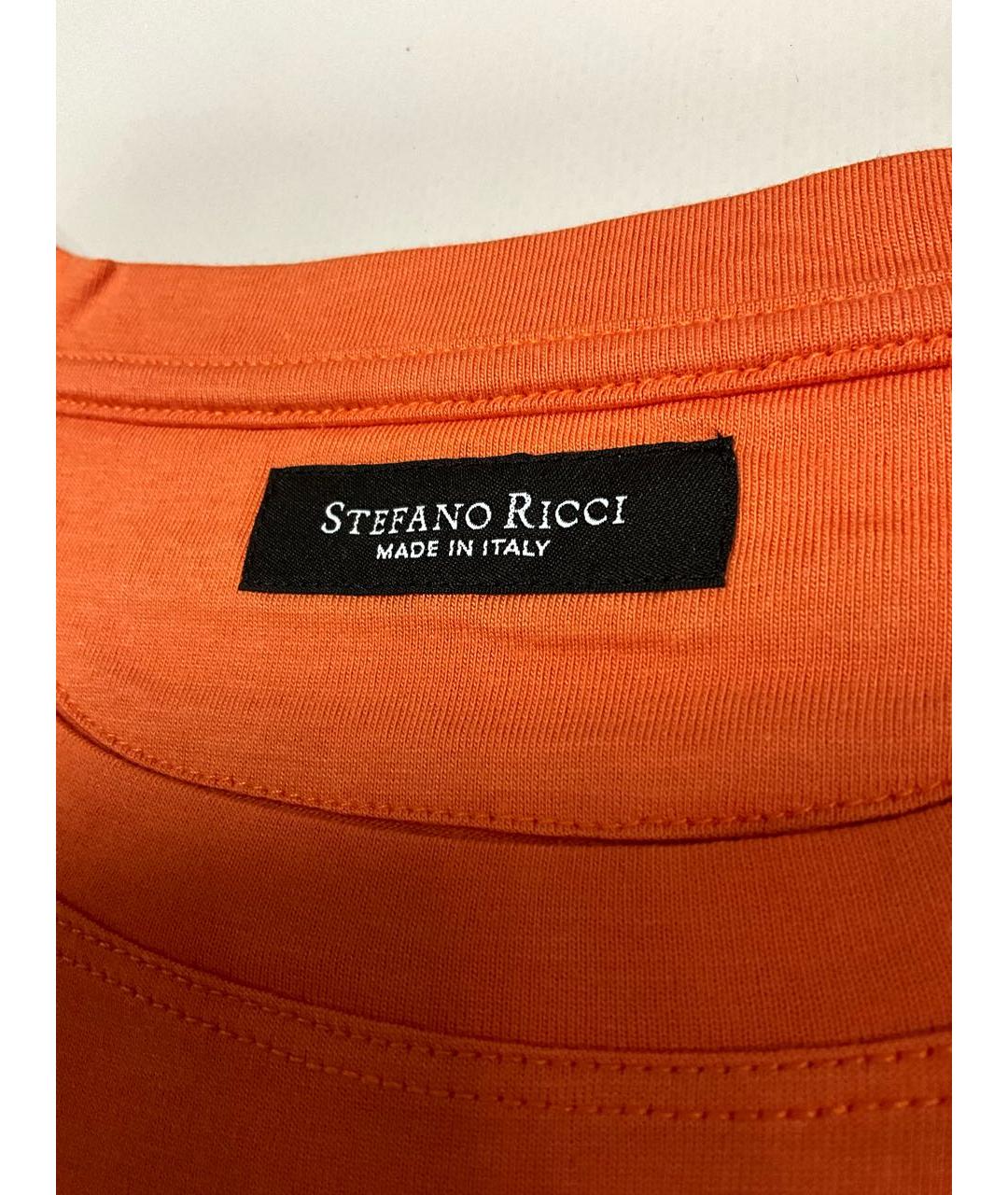 STEFANO RICCI Оранжевая хлопковая футболка, фото 5