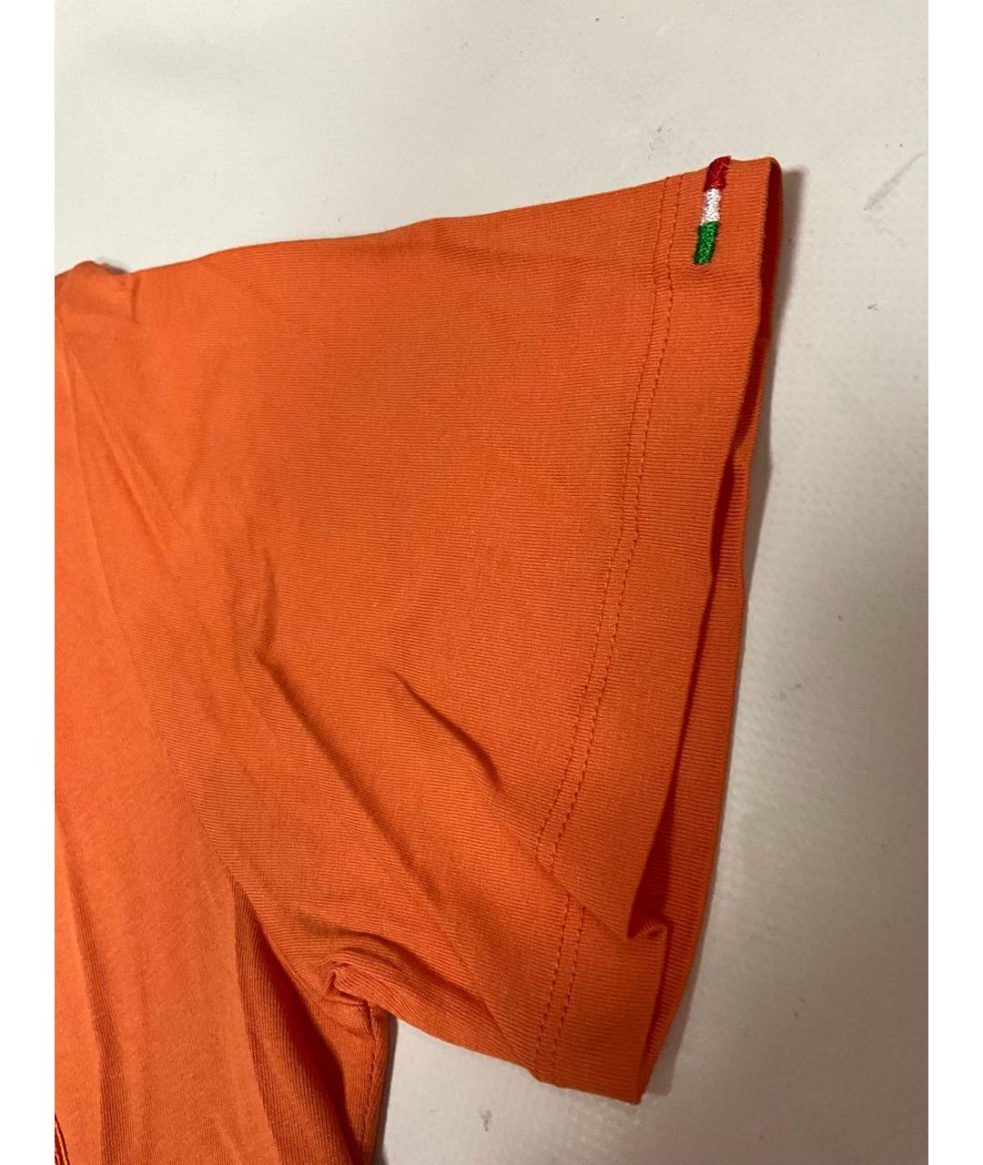 STEFANO RICCI Оранжевая хлопковая футболка, фото 6
