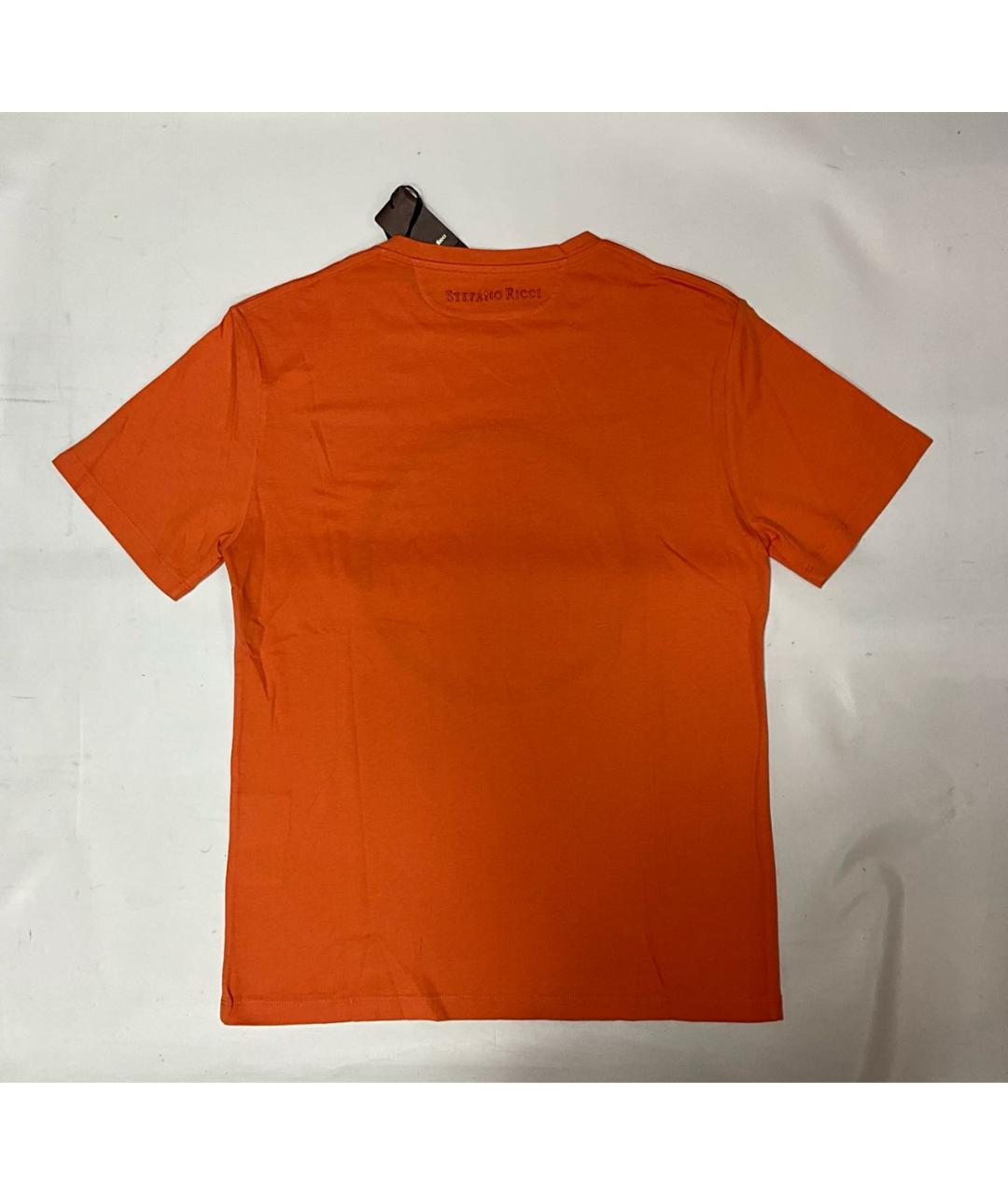 STEFANO RICCI Оранжевая хлопковая футболка, фото 3