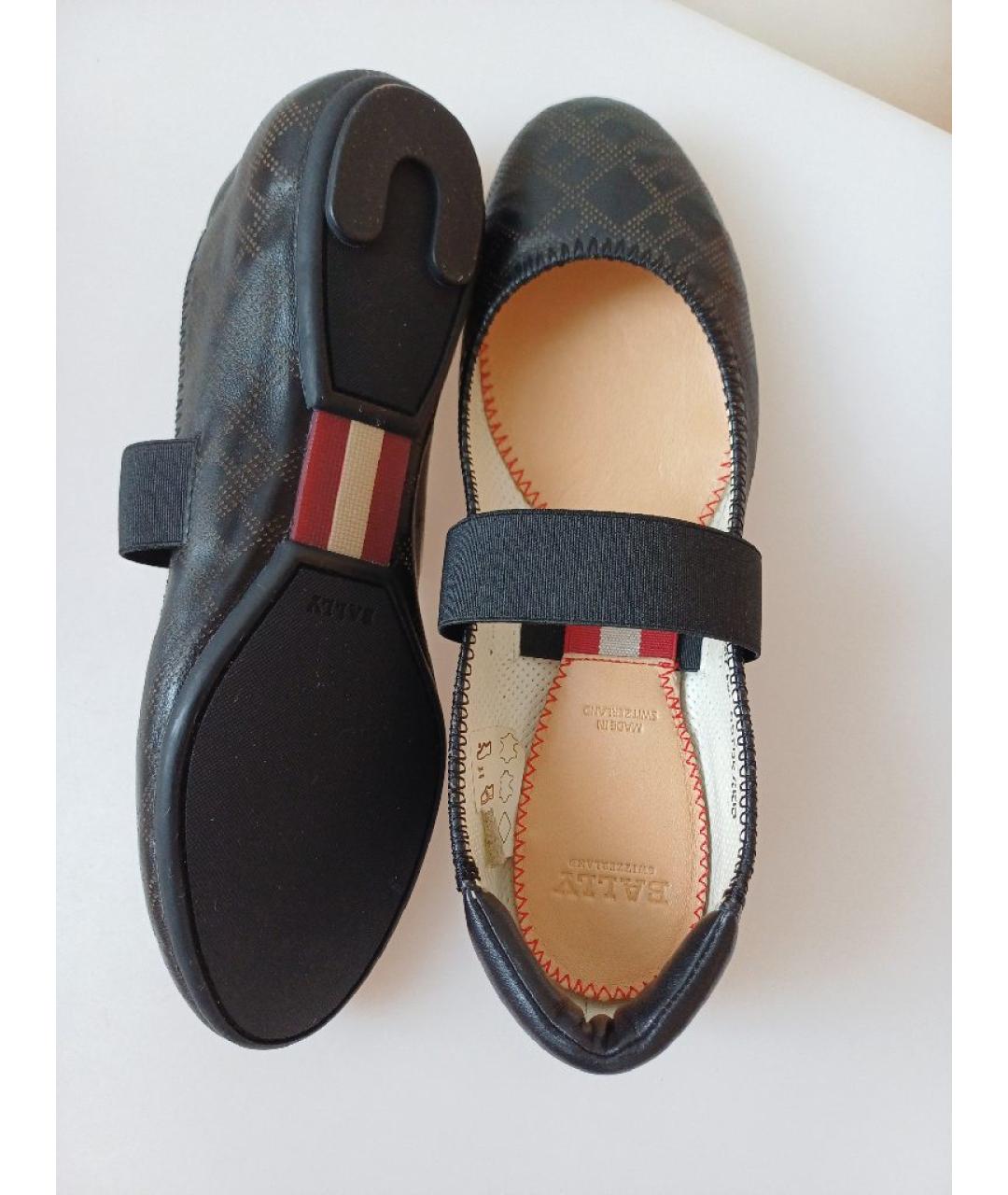 BALLY Черные кожаные балетки, фото 8