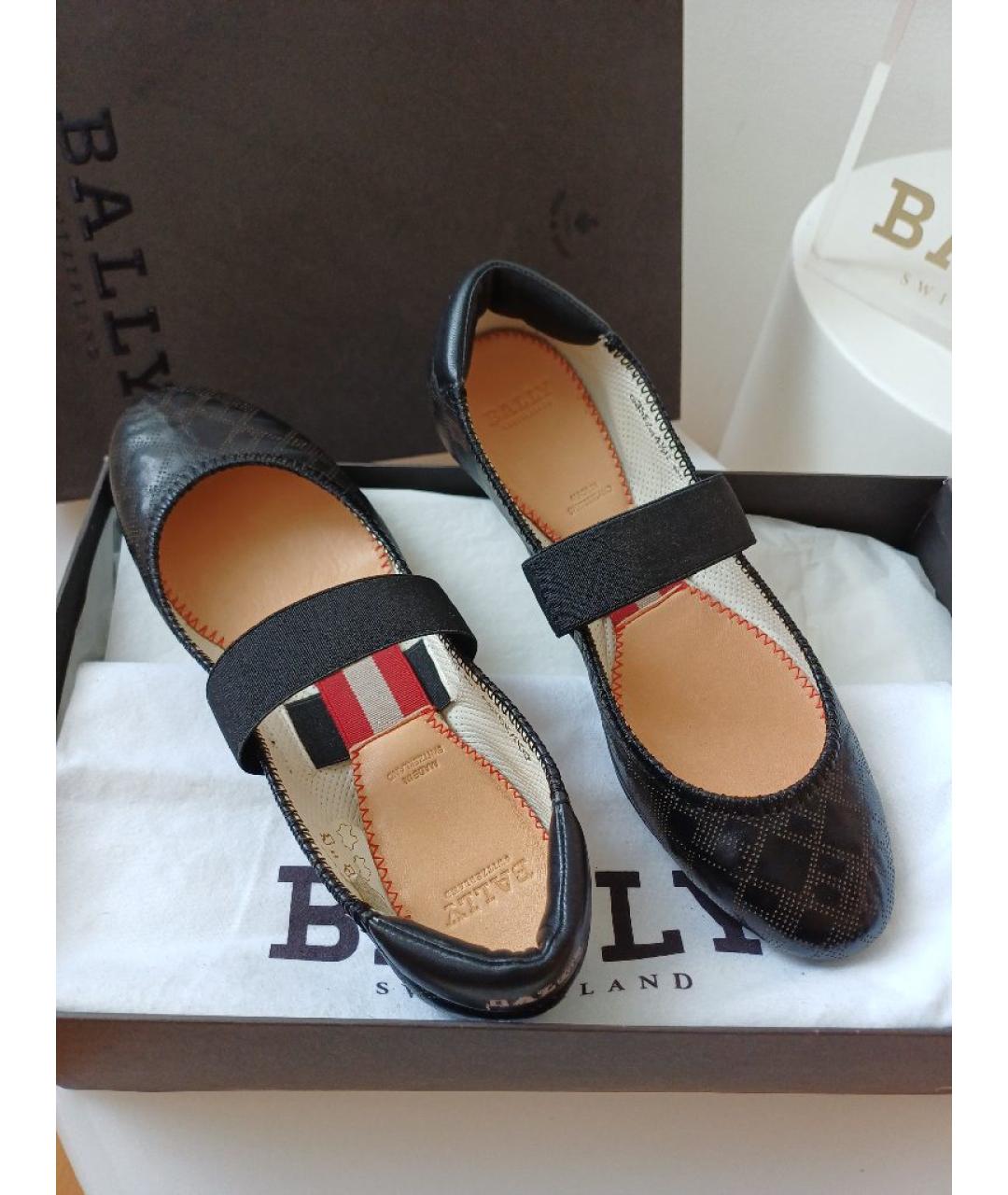 BALLY Черные кожаные балетки, фото 2