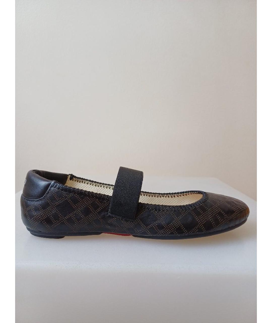 BALLY Черные кожаные балетки, фото 9