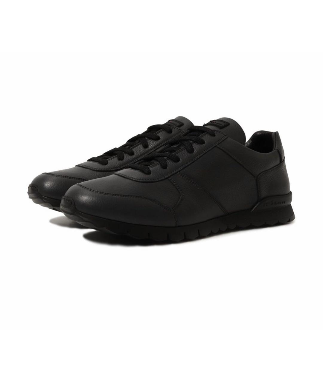 KITON Серые кожаные низкие кроссовки / кеды, фото 2