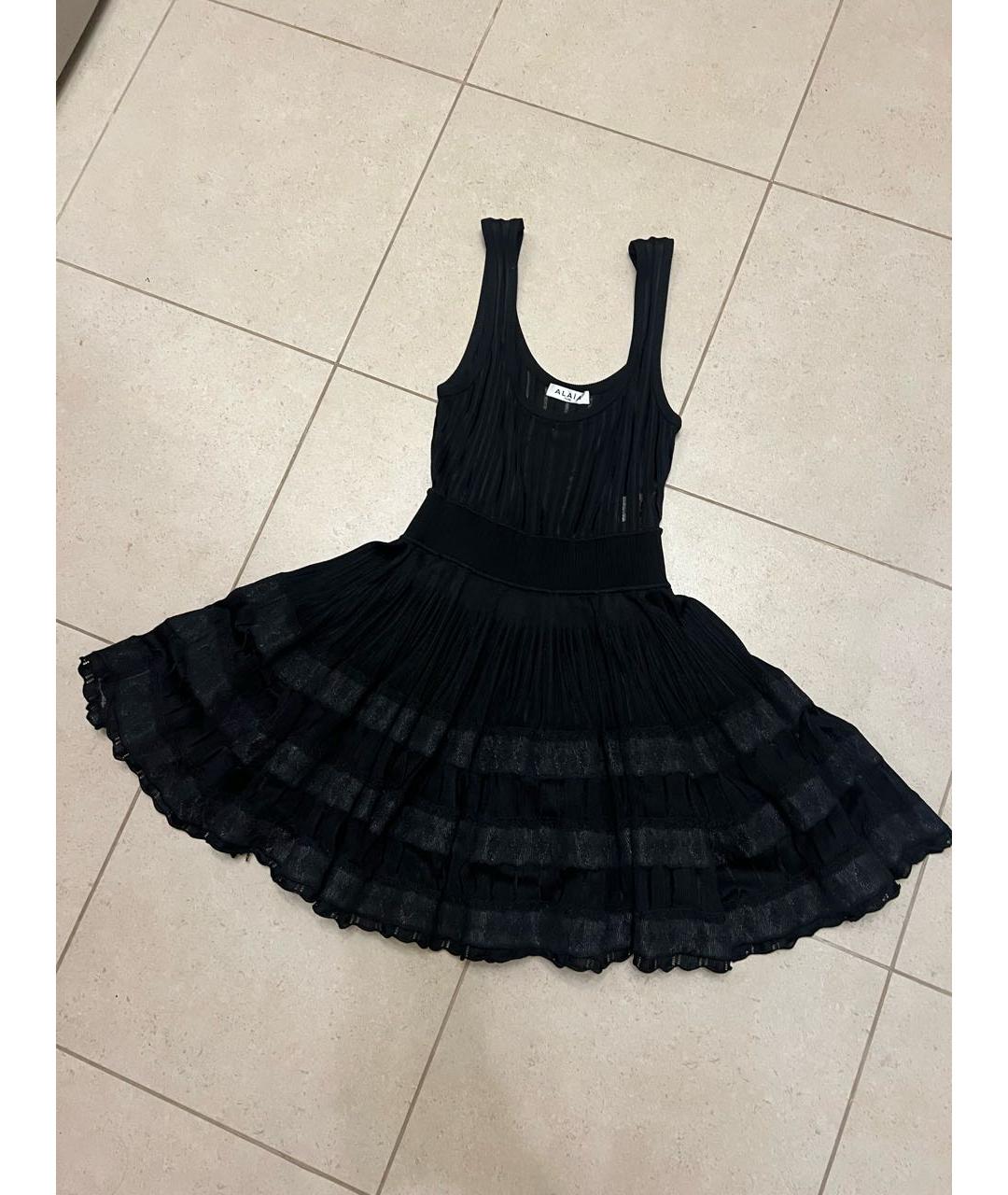 ALAIA Черное вискозное вечернее платье, фото 4