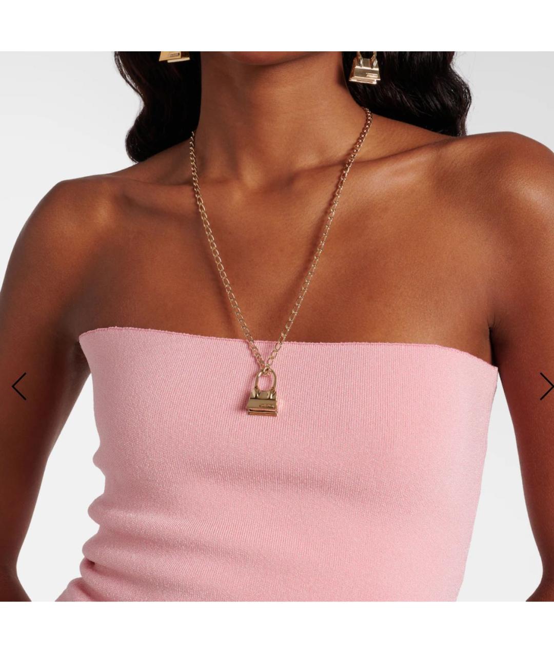 JACQUEMUS Золотое металлическое колье, фото 5