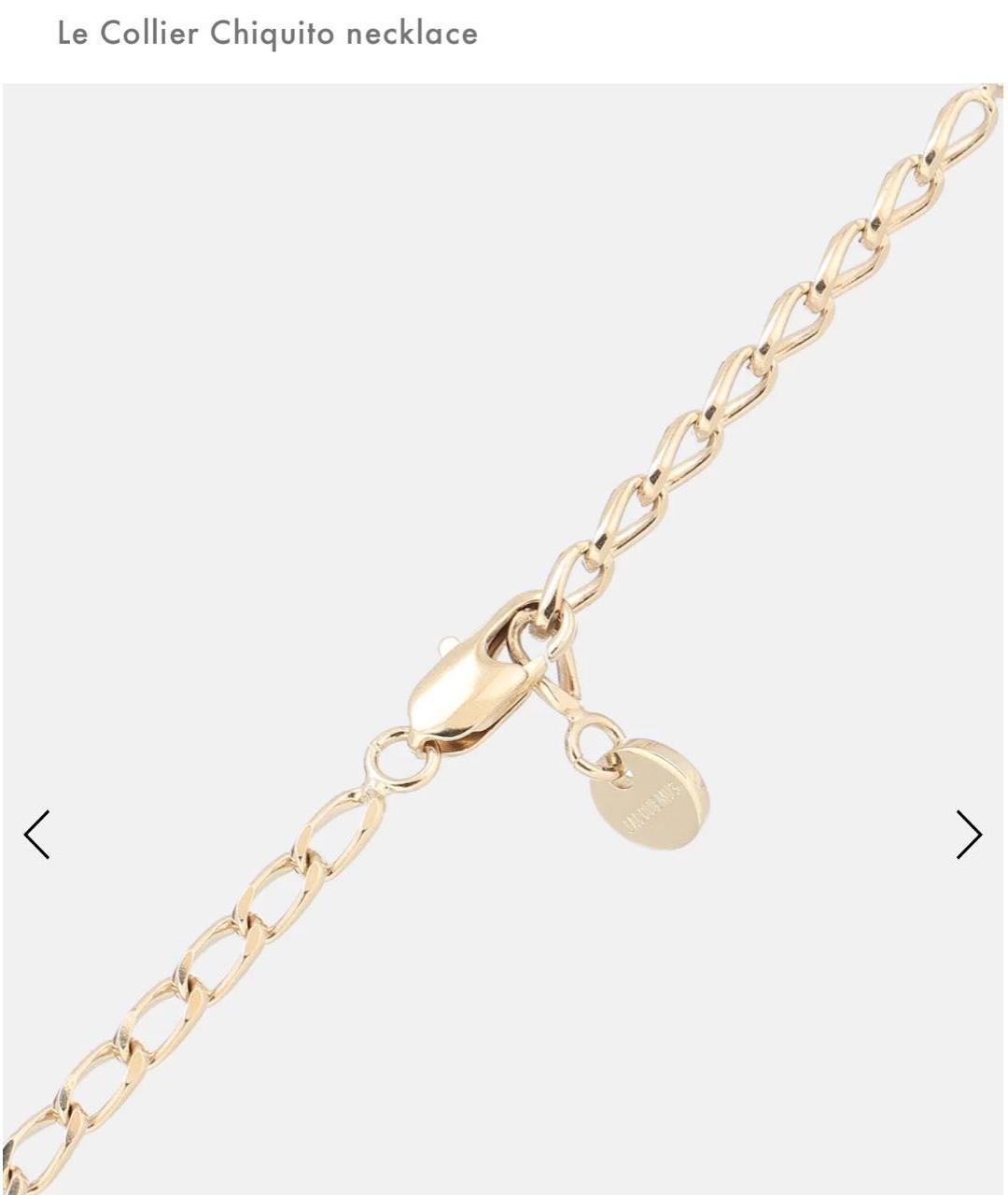 JACQUEMUS Золотое металлическое колье, фото 6