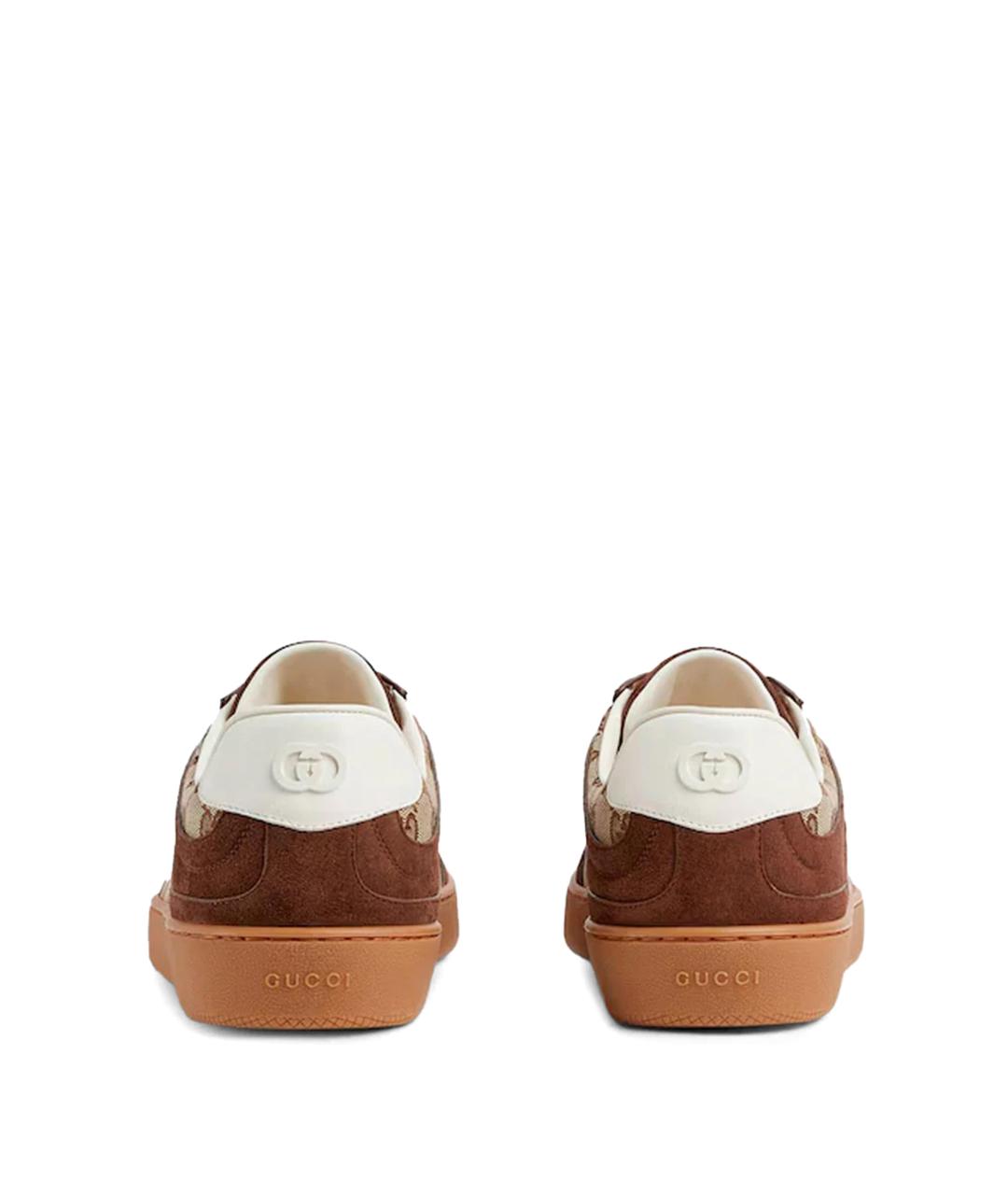 GUCCI Коричневые замшевые низкие кроссовки / кеды, фото 3