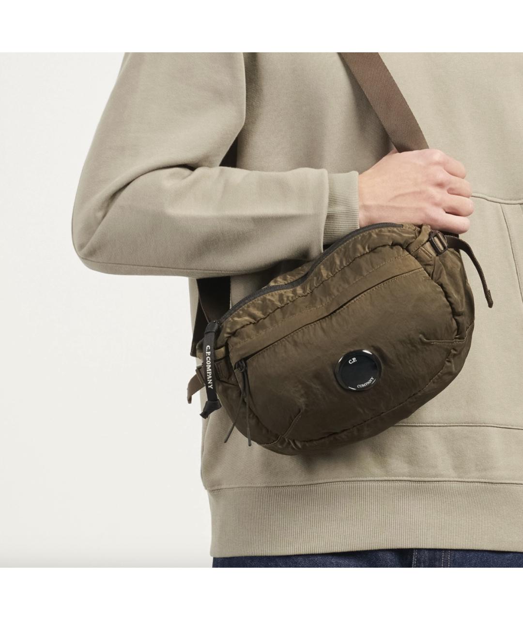 CP COMPANY Зеленая тканевая поясная сумка, фото 3