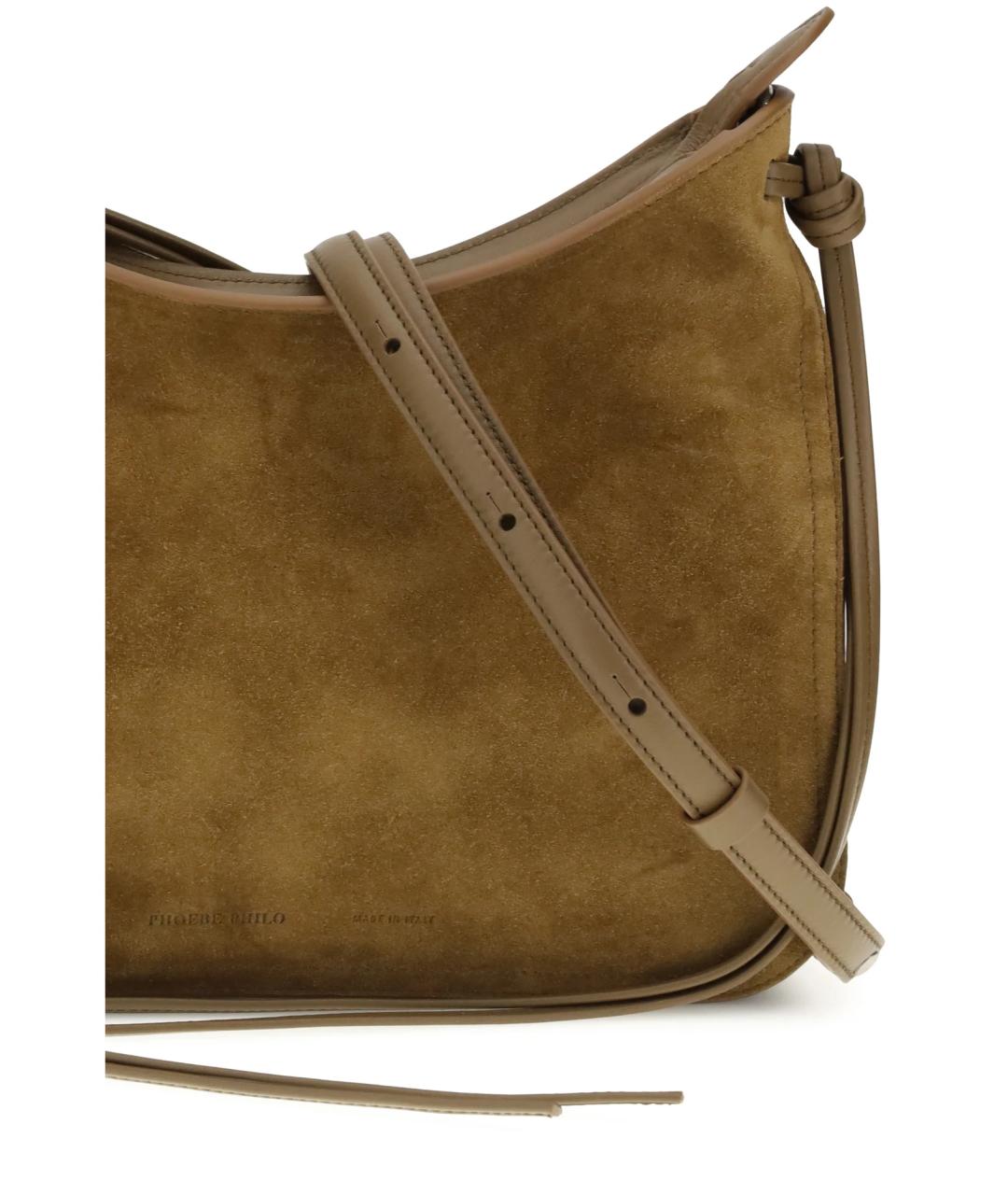 PHOEBE PHILO Коричневая замшевая сумка через плечо, фото 4