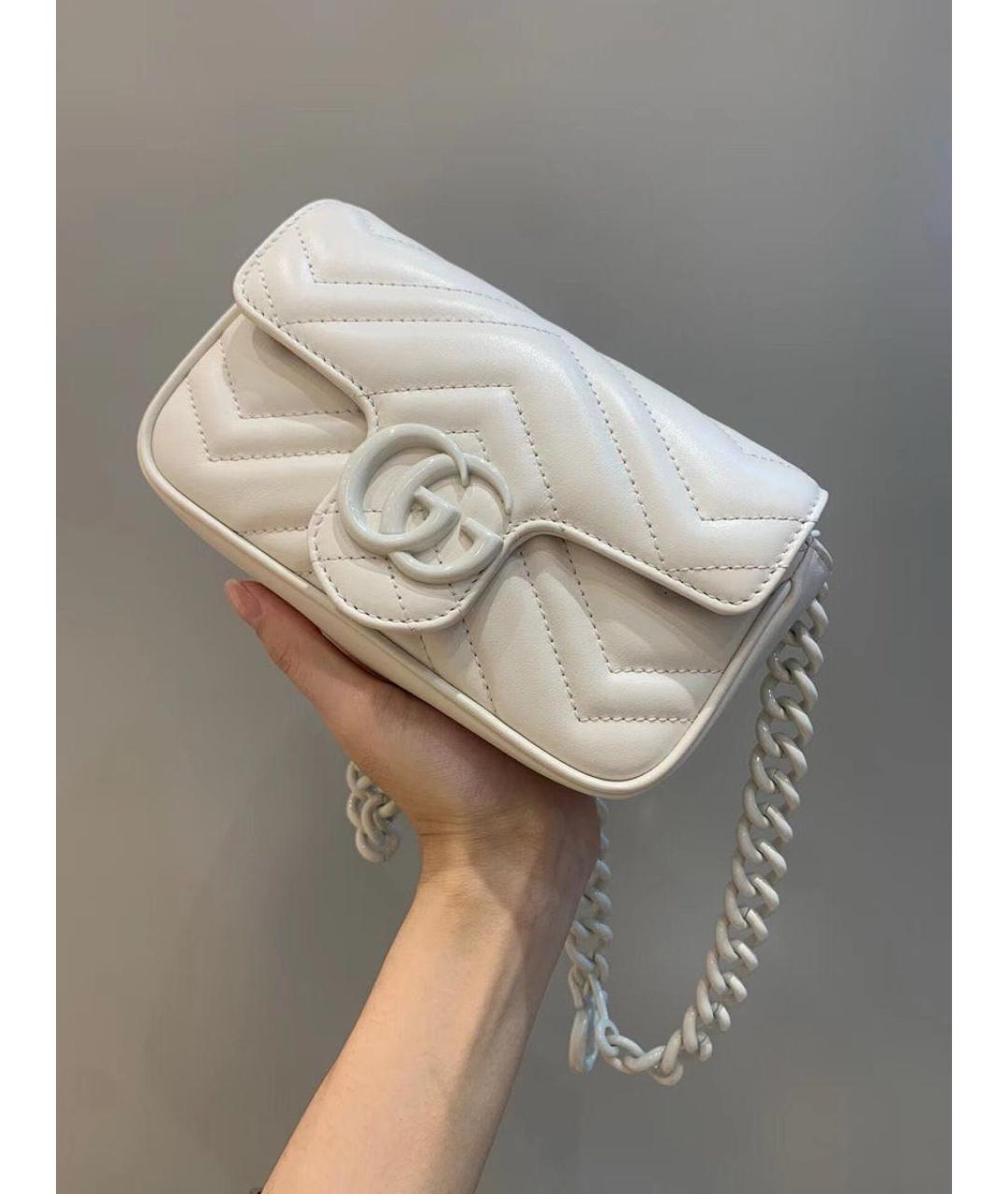 GUCCI Белая кожаная сумка через плечо, фото 4