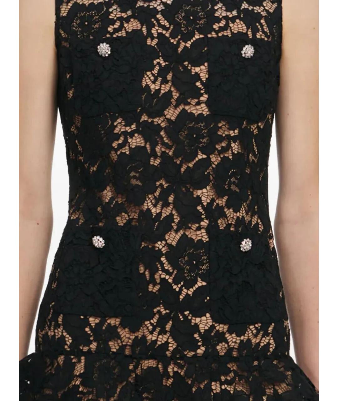 SELF-PORTRAIT Черное полиамидовое повседневное платье, фото 5